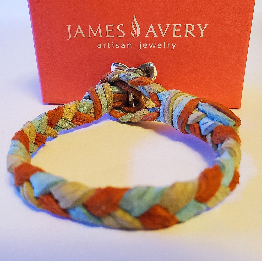 James Avery Retired Butterfly Woven Leather Bracelet - Picture 5 of 16